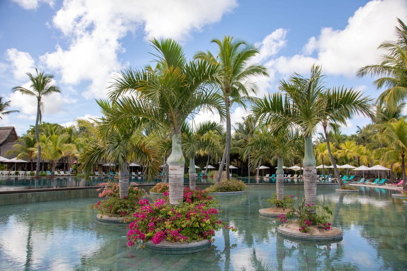 Resort pool in Mauritius