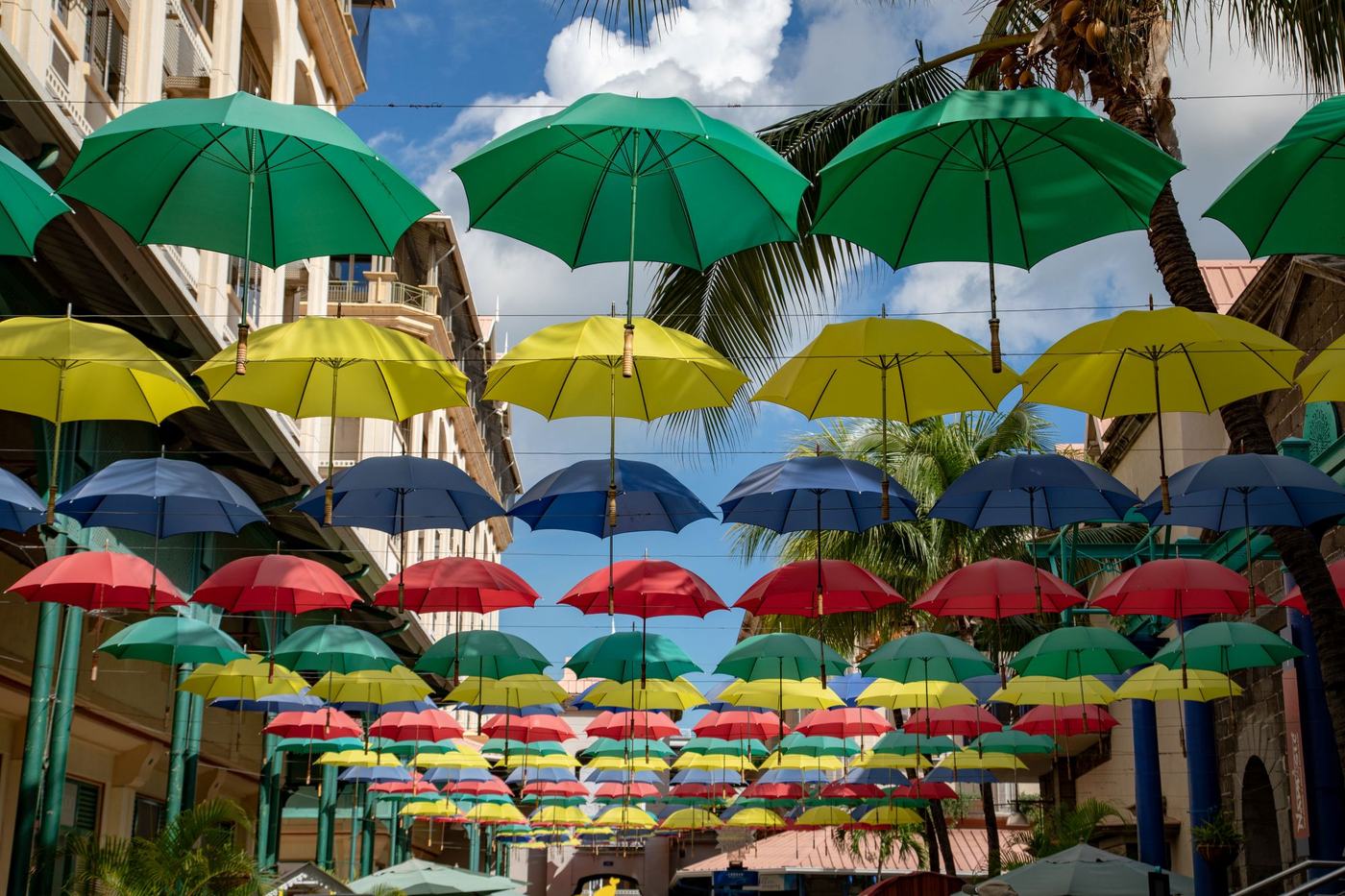 Umbrella market in Mauritius
