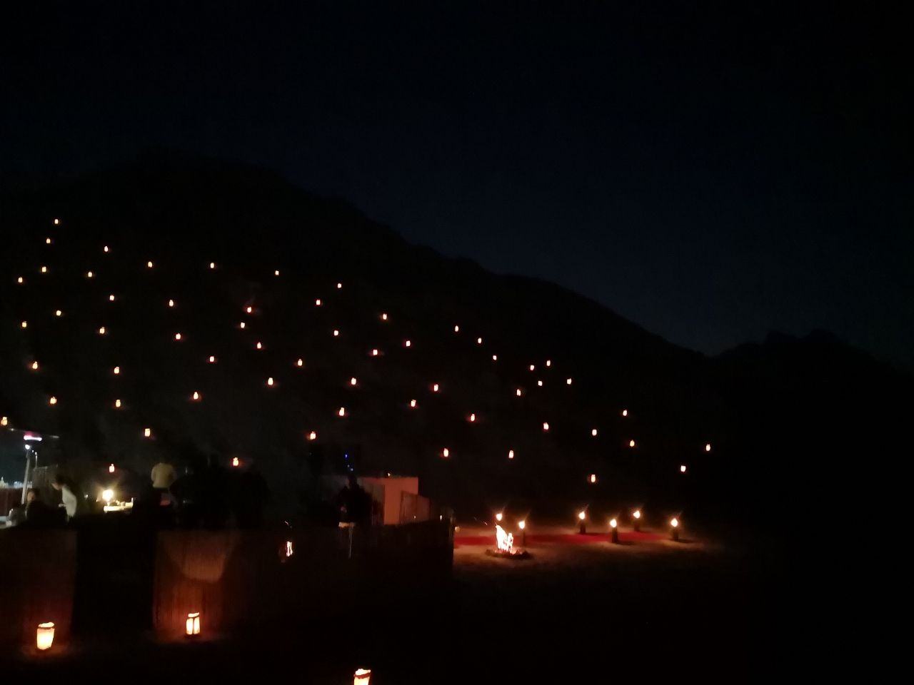 Evening event lighting in Namibia