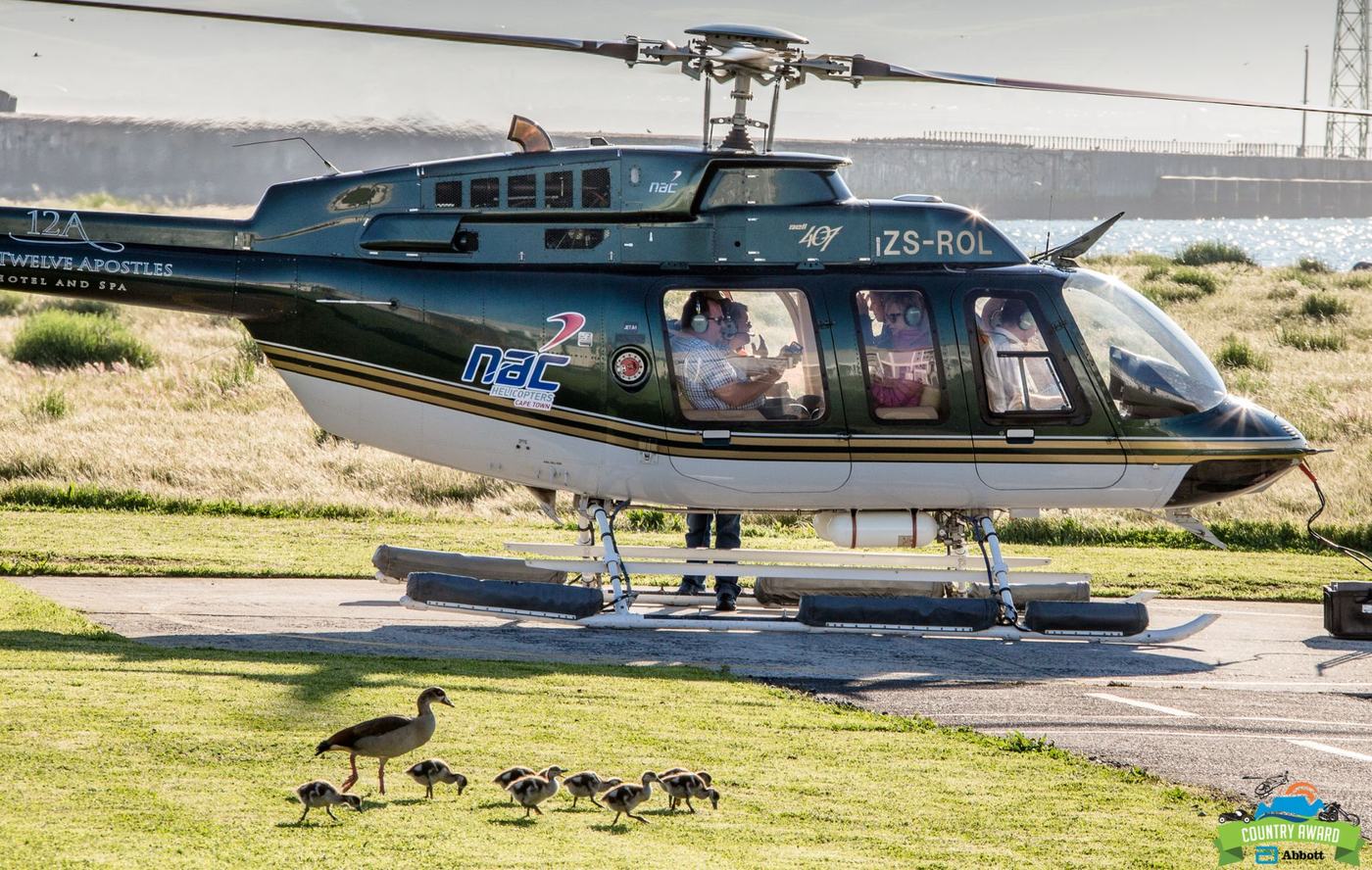 Scenic helicopter flight in South Africa